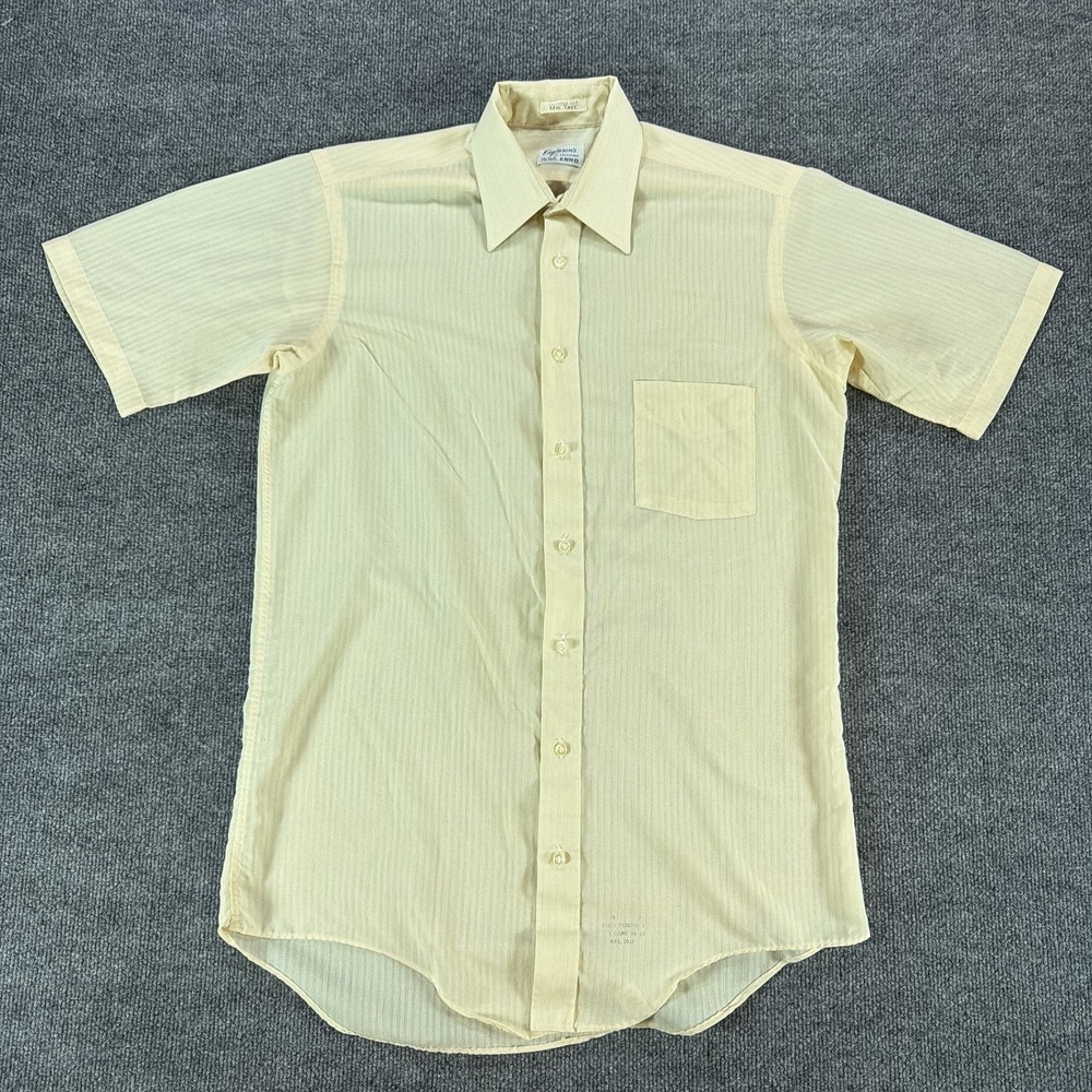 Vintage Eagleson's Mr Tall Enro Shirt Mens 16 Cream Short Sleeve Button Down